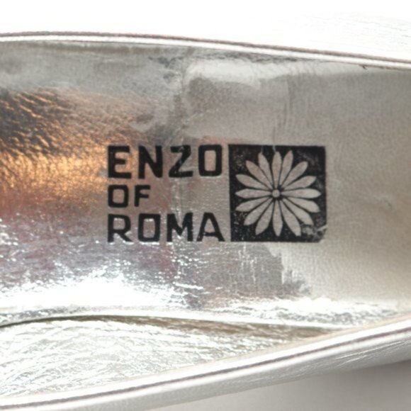 Enzo of Roma Vintage Kids Size 34 Silver Pink Leather Cat Slip On Loafers - Picture 9 of 10